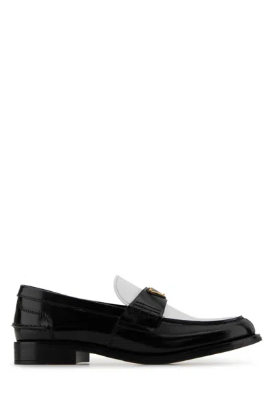 Prada Two-tone Leather Loafers In Multicoloured