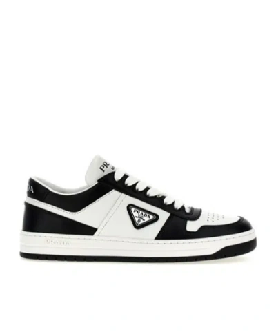 PRADA PRADA DOWNTOWN TWO-TONED LACED SNEAKERS