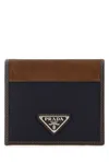 Prada Men Two-tone Fabric And Suede Wallet In Multicolor