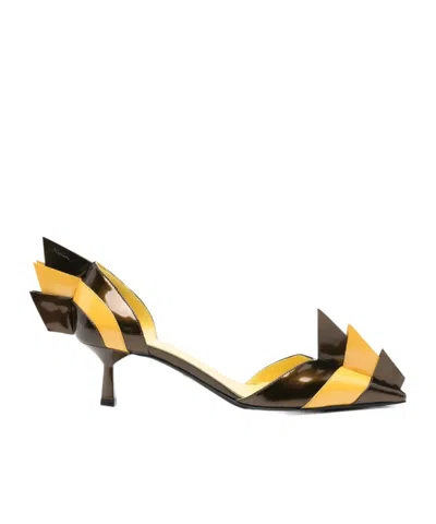 Prada Two-tone Patent Leather D'orsay Pumps