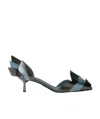 Prada Leather Pumps With Two-tone Strappy Design In Black