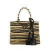 Prada Two-tone Woven Handbag Top Handles In Multi