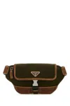 Prada Men Two-tone Re-nylon And Suede Belt Bag