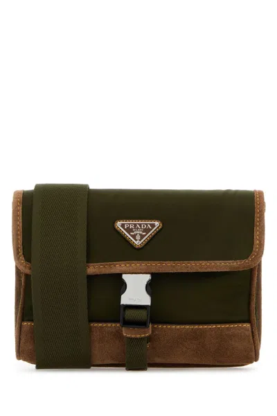 Prada Two-tone Re-nylon And Suede Phone Holder