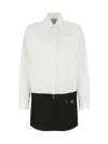 Prada Two-tone Panelled Shirtdress In White