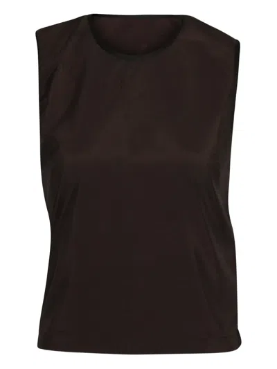 Pre-owned Prada Two-tone Sleeveless Top In Brown