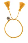 Prada Bracciale Bicolor In Pelle Scamosciata E Tessuto Donna In Giallo