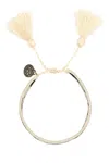 Prada Women's Two-tone Suede And Fabric Bracelet | 1ib6572hiv Color F0k74 In Talco