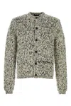 Prada Wool Cardigan With Textured Knit Design In Multi