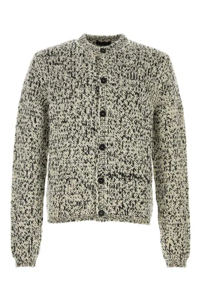PRADA PRADA TWO-TONE WOOL CARDIGAN