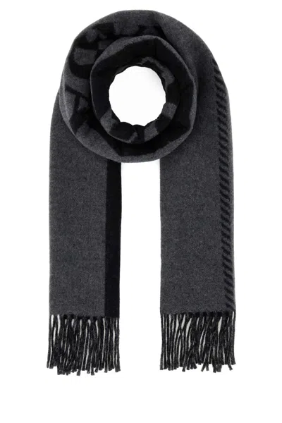 Prada Two-tone Wool Scarf In Black