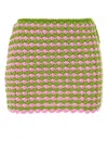 Prada Multicolor Crochet Mini Skirt In Pink