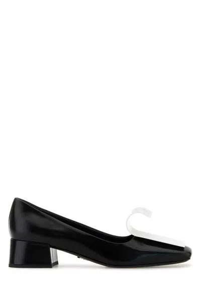 PRADA PRADA TWO-TONE LEATHER PUMPS
