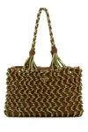 Prada Two-tone Mesh Shopping Handbag In Multi