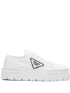 Prada Womens White Double Wheel Recycled-nylon Low-top Trainers In White
