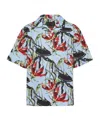 Prada Floral Print Buttoned Shirt In Multicolor
