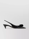 Prada Elegant Leather Slingback Pumps With Pointed Toe In Black