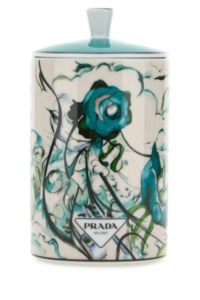 Prada Unisex Embellished Porcelain Candle In Multicolor