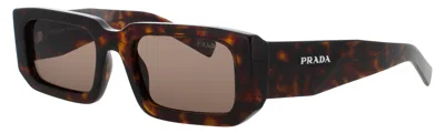Prada Unisex Plastic Sunglasses For Men In 2au8c1 - Tortoise / Dark Brown