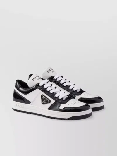 PRADA URBAN LEATHER SNEAKERS FEATURING CONTRAST PANELS