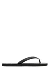 Prada Logo Embossed Leather Flip Flop Sandals