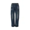 Prada Distressed Five-pocket Denim Trousers In Blue