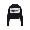 Prada Maglione In Cotone Blu Scuro Donna In Black