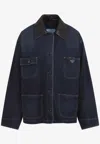 Prada Utility Denim Jacket In Blue