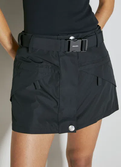 Prada Utility Mini Skirt In Black