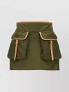Prada Womens Green Re-nylon Patch-pocket Mid-rise Recycled-nylon And Leather Mini Skirt