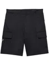Prada Bermuda In Cotone Con Tasche Utility In Black