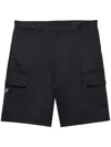 Prada Utility Pockets Cotton Bermudas In Black