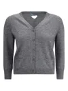 Prada V-neck Buttoned Cardigan In Gray