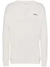 Prada V-neck Knitwear Sweater Long Sleeves In Bianco