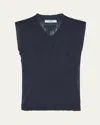 Prada Gilet Sweater Cashmere F.5 In Bleu