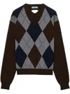 Prada Cashmere V-neck Sweater - Women's - Cashmere In Brown