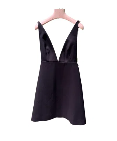 Prada V-neck Dress In Black