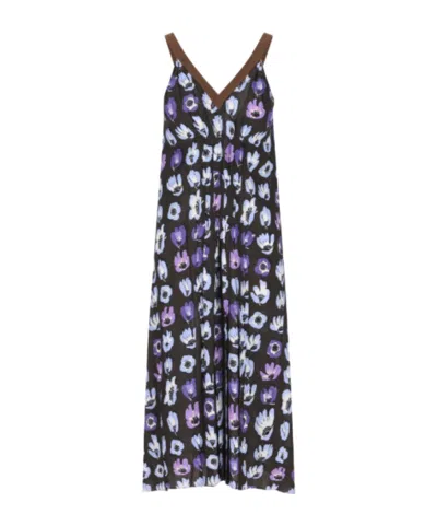 Prada V-neck Dress In Multi