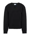 Prada Wool And Cashmere V-neck Sweater In Black