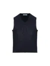 Prada Navy Blue Wool Gilet In Bleu