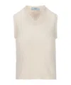 Prada V-neck Knitted Vest In White