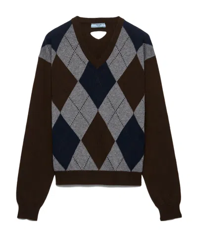 PRADA PRADA LONG-SLEEVED V-NECK JUMPER
