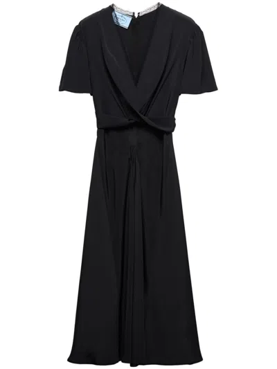 Prada Kleid Aus Marocain In Black