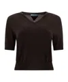 Prada V-neck Short-sleeved T-shirt In Brown