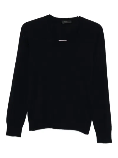Prada V-neck Sweater In Black