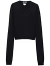 Prada Wool V-neck Sweater In Blue