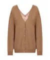 Prada V-neck Sweater In Brown
