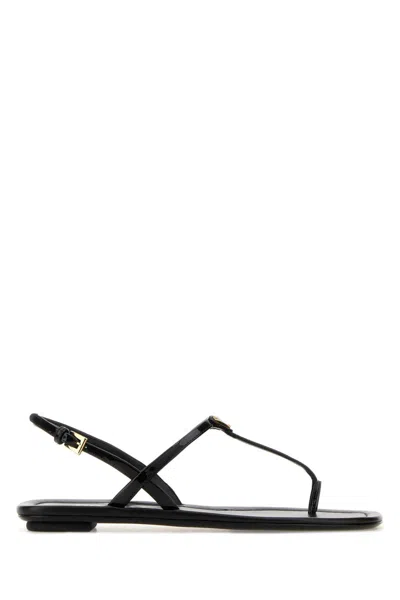Prada Varnished Flip-flop In Black