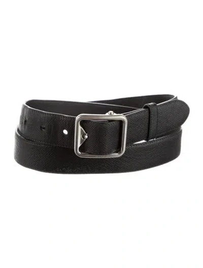 Pre-owned Prada Vegetarian Patent Leather Belt In Black