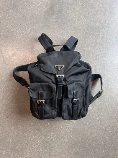 Pre-owned Prada Vela Backpack Nero Black